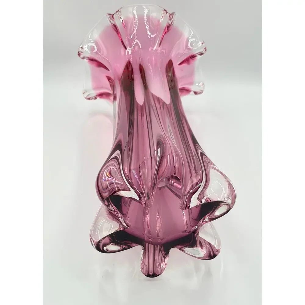 Mid-Century Czech Art Glass Vase, Josef Hospodka, Chřibská (Rubin glass) 1960s